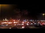 المدني يباشر حريق ناقلة بترولية على طريق مكة – جدة