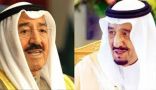 خادم الحرمين يجري اتصالاً هاتفياً بأمير دولة الكويت للاطمئنان على صحته