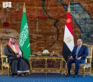 سمو ولي العهد يلتقي الرئيس المصري ويعقدان لقاءً ثنائيًا وجلسة مباحثات موسعة