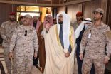 وزير الشؤون الإسلامية يلتقي بقائد المنطقة الجنوبية اللواء العمري ويلقي كلمة لكافة قوات التحالف العربي عبر الاتصال اللاسلكي والمرئي